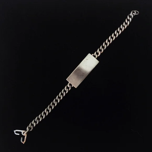 Vintage 1980's Sterling Silver ID Bracelet - Picture 1 of 5